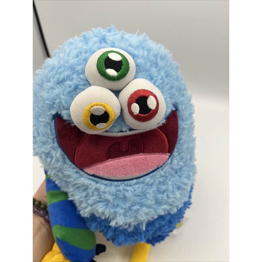 New 12" Three-Eyed Blue Monty Mongoose Monster Plush Full Smile Alien Soft 🔥🌲